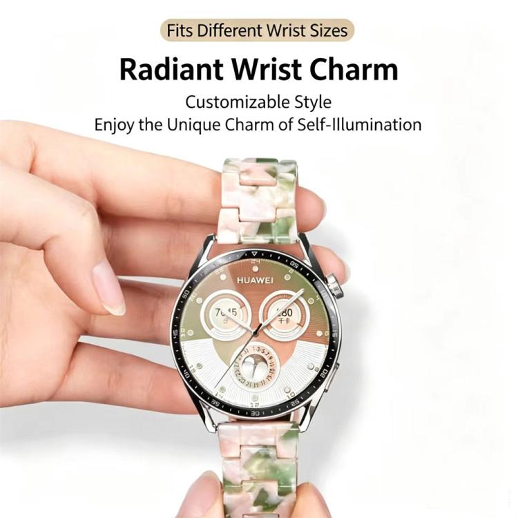 Cinturino per orologio in resina con chiusura a farfalla e tre perline, completo di strumento per la rimozione., 22mm