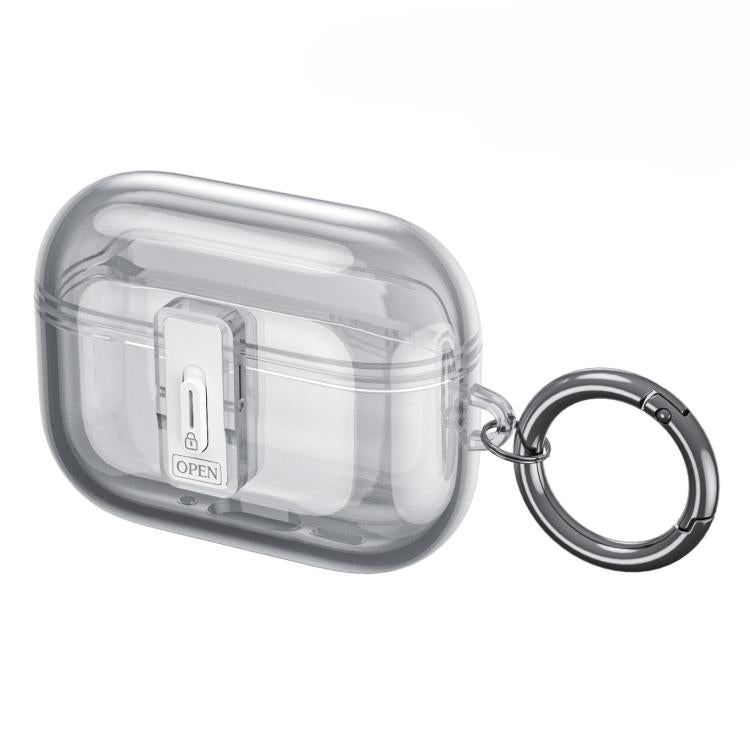 Custodia per auricolari ultra trasparente con chiusura di sicurezza a un tocco., For Airpods Pro 3