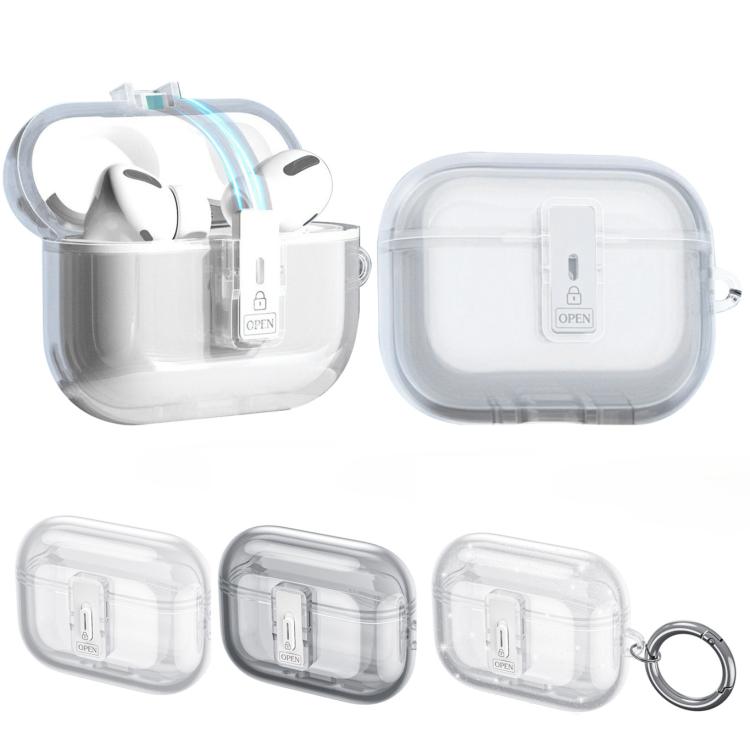Custodia per auricolari ultra trasparente con chiusura di sicurezza a un tocco., For Airpods Pro 3