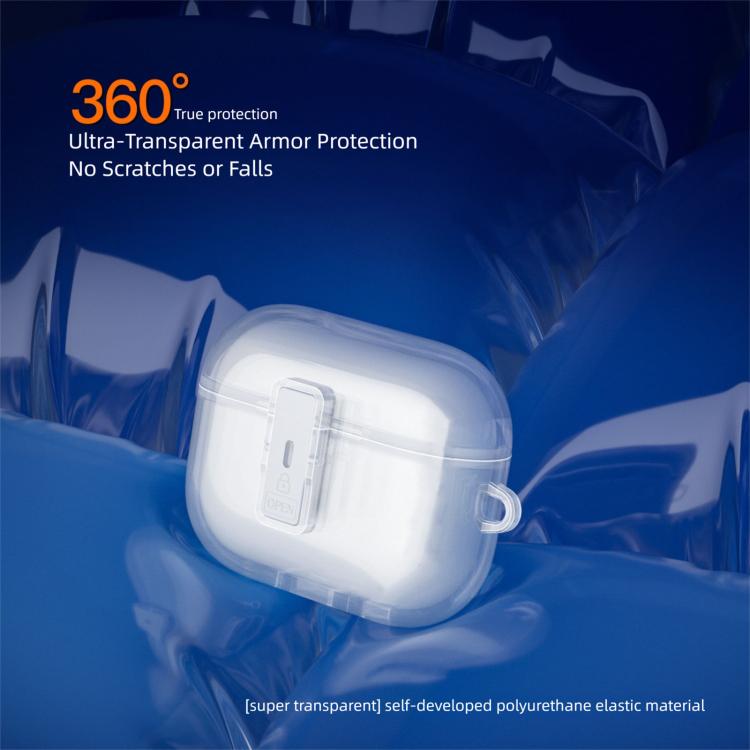 Custodia per auricolari ultra trasparente con chiusura di sicurezza a un tocco., For Airpods Pro 3