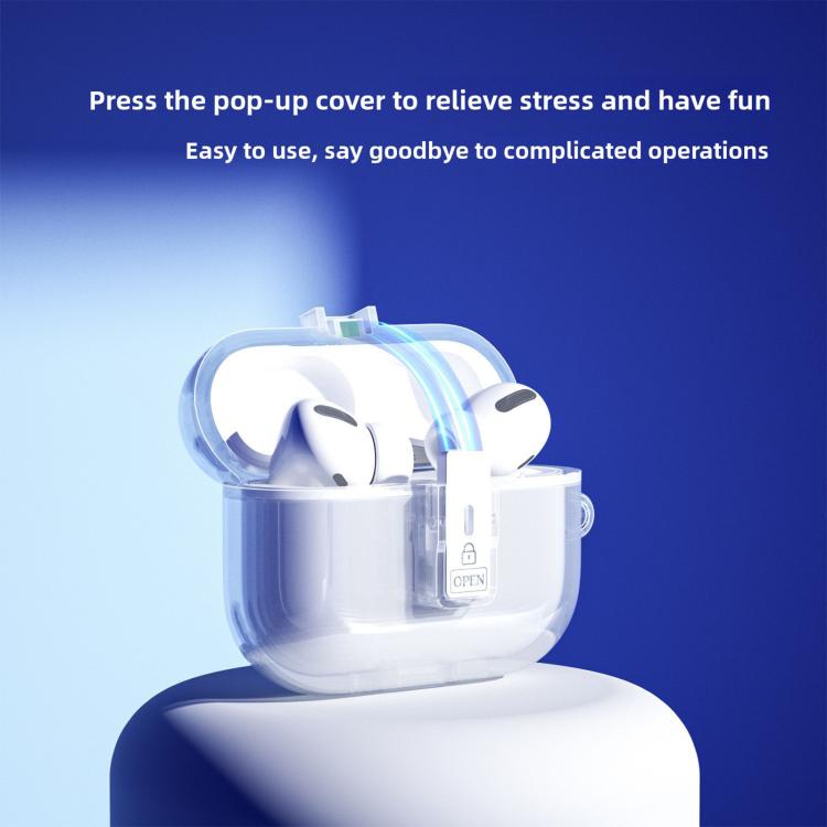 Custodia per auricolari ultra trasparente con chiusura di sicurezza a un tocco., For Airpods Pro 3
