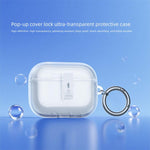 Custodia per auricolari ultra trasparente con chiusura di sicurezza a un tocco., For Airpods Pro 3