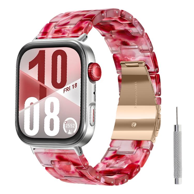 Cinturino per orologio in resina con chiusura a farfalla e tre perline, completo di strumento per la rimozione., For Huawei Watch Fit 5 / Fit 5 Pro / Fit 4