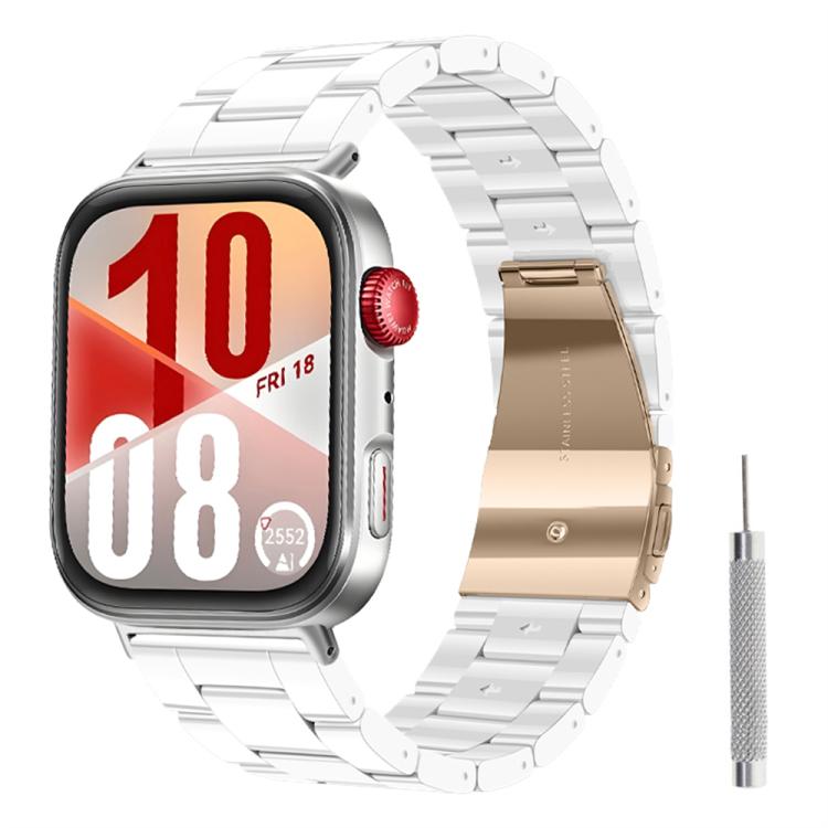 Cinturino per orologio in resina con chiusura a farfalla e tre perline, completo di strumento per la rimozione., For Huawei Watch Fit 5 / Fit 5 Pro / Fit 4