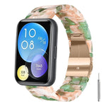 Cinturino per orologio in resina con chiusura a farfalla e tre perline, completo di strumento per la rimozione., For Huawei Watch Fit 2