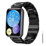 Cinturino per orologio in resina con chiusura a farfalla e tre perline, completo di strumento per la rimozione., For Huawei Watch Fit 2
