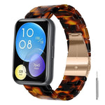 Cinturino per orologio in resina con chiusura a farfalla e tre perline, completo di strumento per la rimozione., For Huawei Watch Fit 2