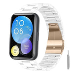 Cinturino per orologio in resina con chiusura a farfalla e tre perline, completo di strumento per la rimozione., For Huawei Watch Fit 2