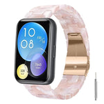 Cinturino per orologio in resina con chiusura a farfalla e tre perline, completo di strumento per la rimozione., For Huawei Watch Fit