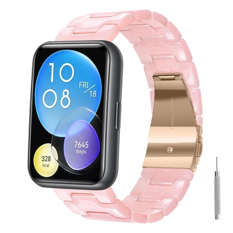 Cinturino per orologio in resina con chiusura a farfalla e tre perline, completo di strumento per la rimozione., For Huawei Watch Fit