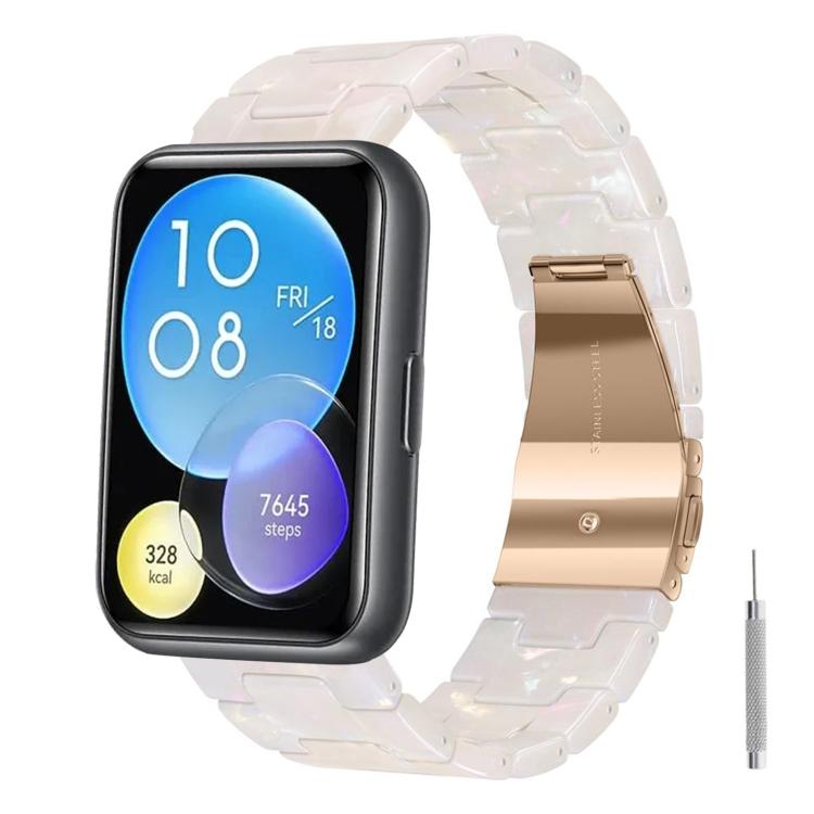 Cinturino per orologio in resina con chiusura a farfalla e tre perline, completo di strumento per la rimozione., For Huawei Watch Fit