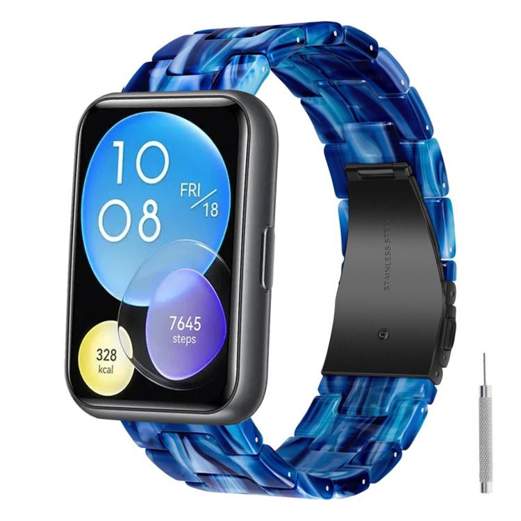 Cinturino per orologio in resina con chiusura a farfalla e tre perline, completo di strumento per la rimozione., For Huawei Watch Fit