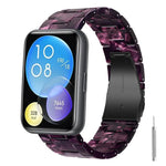 Cinturino per orologio in resina con chiusura a farfalla e tre perline, completo di strumento per la rimozione., For Huawei Watch Fit