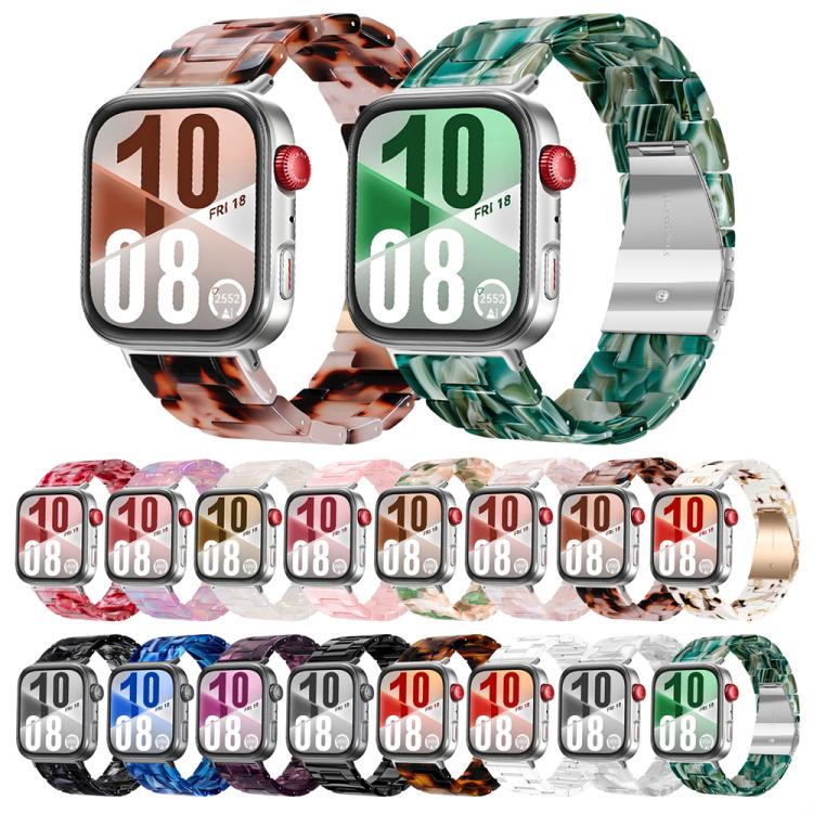 Cinturino per orologio in resina con chiusura a farfalla e tre perline, completo di strumento per la rimozione., For Huawei Watch Fit 2