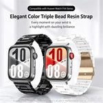 Cinturino per orologio in resina con chiusura a farfalla e tre perline, completo di strumento per la rimozione., For Huawei Watch Fit 2