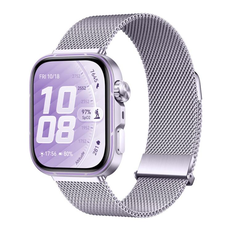 Cinturino per orologio in acciaio inossidabile milanese a due sezioni con doppia chiusura magnetica., For Huawei Watch Fit 5 / Fit 5 Pro / Fit 4