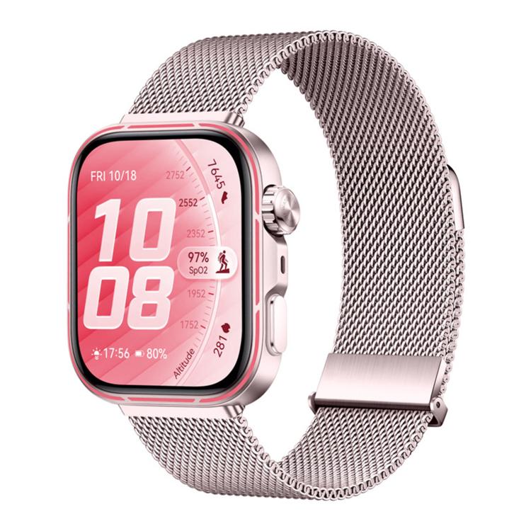 Cinturino per orologio in acciaio inossidabile milanese a due sezioni con doppia chiusura magnetica., For Huawei Watch Fit 5 / Fit 5 Pro / Fit 4