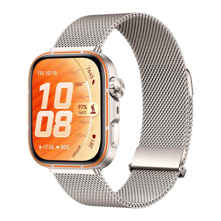 Cinturino per orologio in acciaio inossidabile milanese a due sezioni con doppia chiusura magnetica., For Huawei Watch Fit 5 / Fit 5 Pro / Fit 4