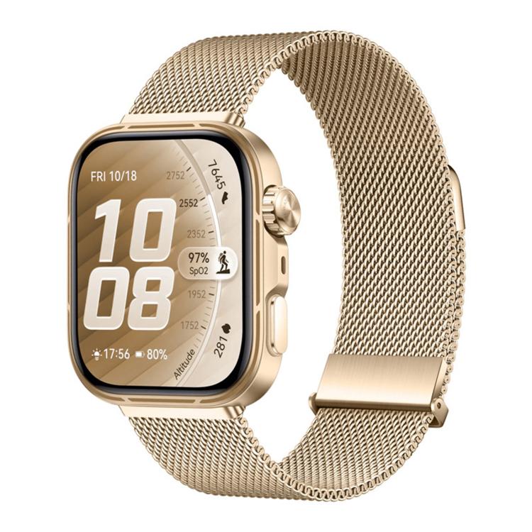 Cinturino per orologio in acciaio inossidabile milanese a due sezioni con doppia chiusura magnetica., For Huawei Watch Fit 5 / Fit 5 Pro / Fit 4