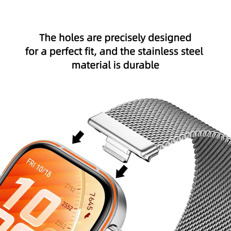 Cinturino per orologio in acciaio inossidabile milanese a due sezioni con doppia chiusura magnetica., For Huawei Watch Fit 5 / Fit 5 Pro / Fit 4