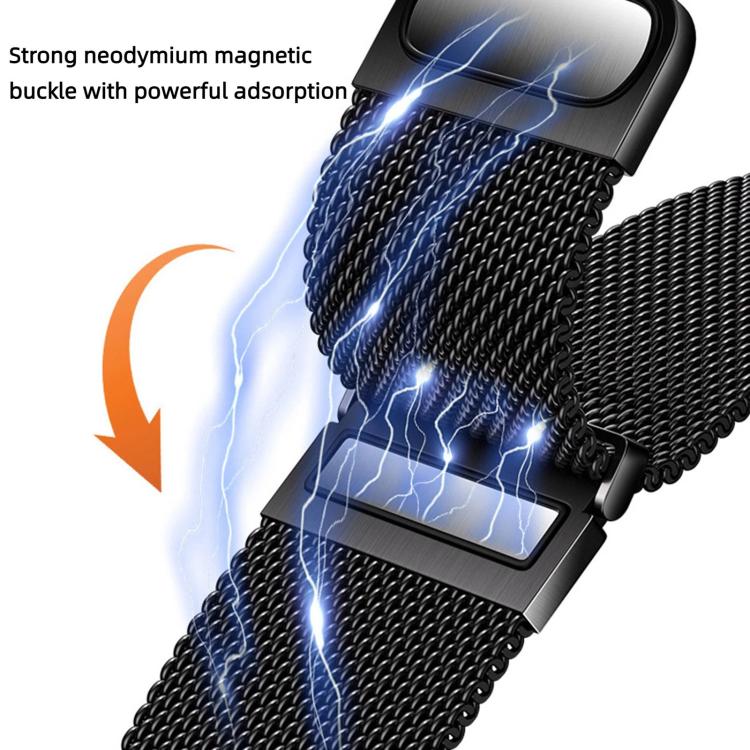 Cinturino per orologio in acciaio inossidabile milanese a due sezioni con doppia chiusura magnetica., For Huawei Watch Fit 5 / Fit 5 Pro / Fit 4