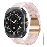 Cinturino per orologio in resina con chiusura a farfalla e tre perline, completo di strumento per la rimozione., For Galaxy Watch Ultra 47mm / Ultra 2025
