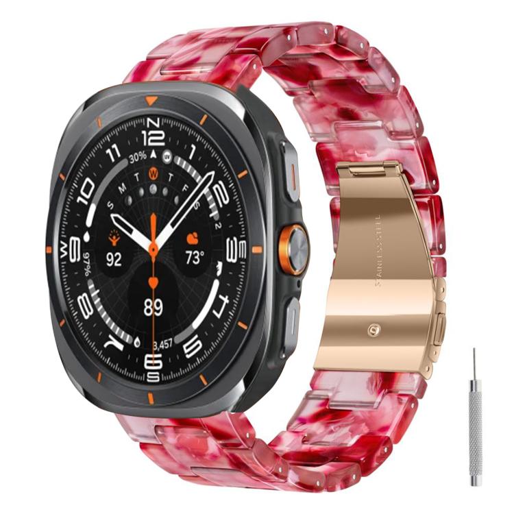 Cinturino per orologio in resina con chiusura a farfalla e tre perline, completo di strumento per la rimozione., For Galaxy Watch Ultra 47mm / Ultra 2025