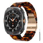 Cinturino per orologio in resina con chiusura a farfalla e tre perline, completo di strumento per la rimozione., For Galaxy Watch Ultra 47mm / Ultra 2025