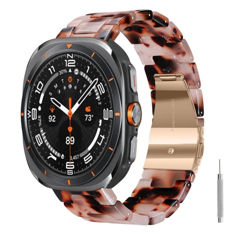 Cinturino per orologio in resina con chiusura a farfalla e tre perline, completo di strumento per la rimozione., For Galaxy Watch Ultra 47mm / Ultra 2025