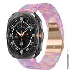 Cinturino per orologio in resina con chiusura a farfalla e tre perline, completo di strumento per la rimozione., For Galaxy Watch Ultra 47mm / Ultra 2025