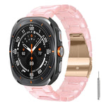 Cinturino per orologio in resina con chiusura a farfalla e tre perline, completo di strumento per la rimozione., For Galaxy Watch Ultra 47mm / Ultra 2025