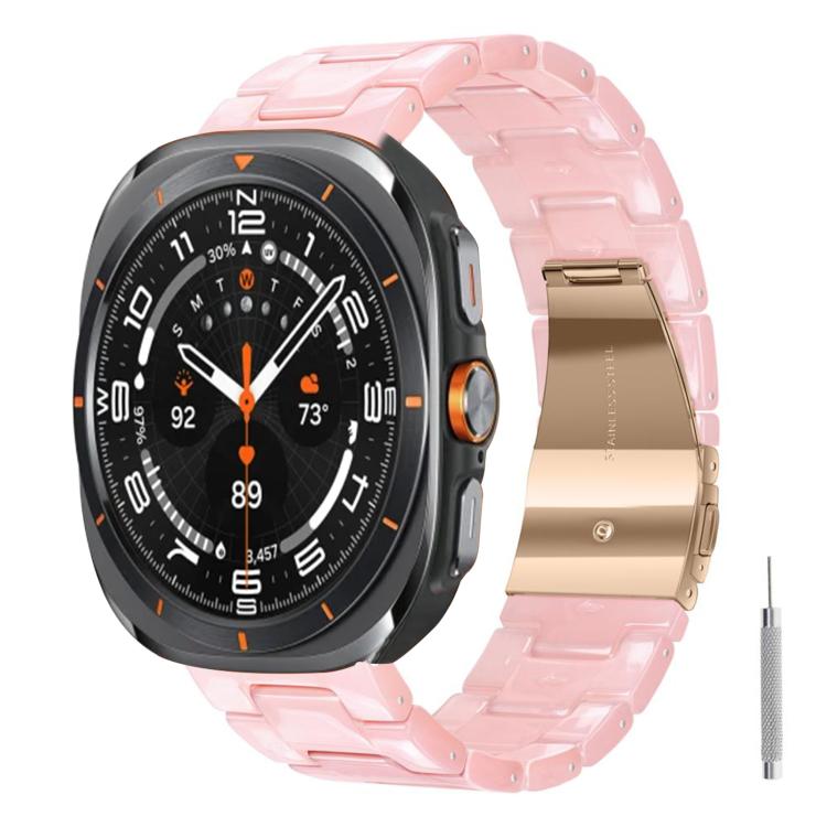 Cinturino per orologio in resina con chiusura a farfalla e tre perline, completo di strumento per la rimozione., For Galaxy Watch Ultra 47mm / Ultra 2025