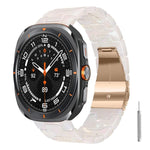 Cinturino per orologio in resina con chiusura a farfalla e tre perline, completo di strumento per la rimozione., For Galaxy Watch Ultra 47mm / Ultra 2025