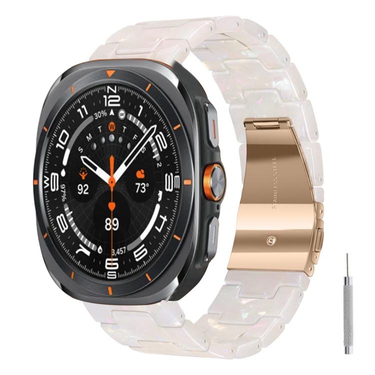 Cinturino per orologio in resina con chiusura a farfalla e tre perline, completo di strumento per la rimozione., For Galaxy Watch Ultra 47mm / Ultra 2025
