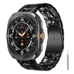 Cinturino per orologio in resina con chiusura a farfalla e tre perline, completo di strumento per la rimozione., For Galaxy Watch Ultra 47mm / Ultra 2025