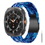 Cinturino per orologio in resina con chiusura a farfalla e tre perline, completo di strumento per la rimozione., For Galaxy Watch Ultra 47mm / Ultra 2025