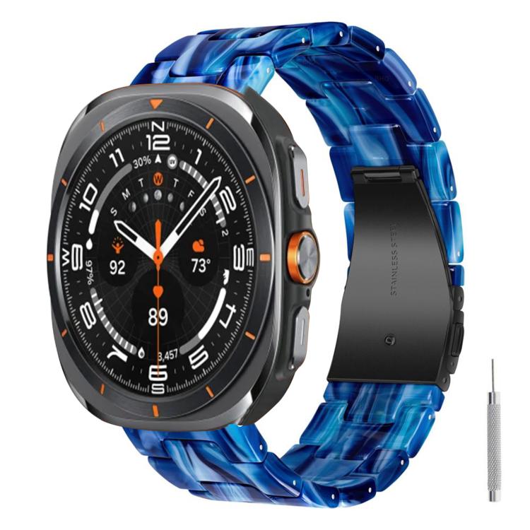 Cinturino per orologio in resina con chiusura a farfalla e tre perline, completo di strumento per la rimozione., For Galaxy Watch Ultra 47mm / Ultra 2025