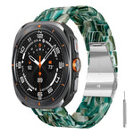 Cinturino per orologio in resina con chiusura a farfalla e tre perline, completo di strumento per la rimozione., For Galaxy Watch Ultra 47mm / Ultra 2025