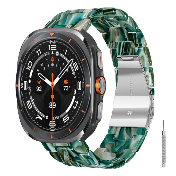 Cinturino per orologio in resina con chiusura a farfalla e tre perline, completo di strumento per la rimozione., For Galaxy Watch Ultra 47mm / Ultra 2025