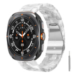 Cinturino per orologio in resina con chiusura a farfalla e tre perline, completo di strumento per la rimozione., For Galaxy Watch Ultra 47mm / Ultra 2025