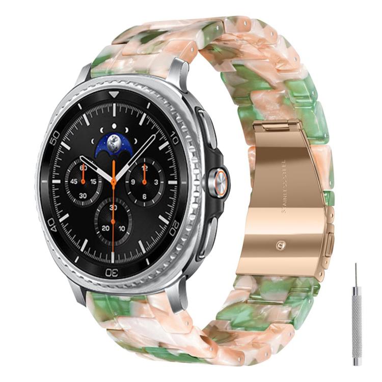 Cinturino per orologio in resina con chiusura a farfalla e tre perline, completo di strumento per la rimozione., For Galaxy Watch8 / Watch8 Classic