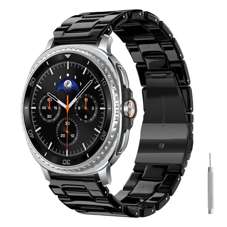 Cinturino per orologio in resina con chiusura a farfalla e tre perline, completo di strumento per la rimozione., For Galaxy Watch8 / Watch8 Classic