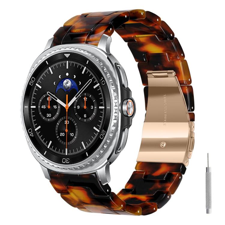 Cinturino per orologio in resina con chiusura a farfalla e tre perline, completo di strumento per la rimozione., For Galaxy Watch8 / Watch8 Classic