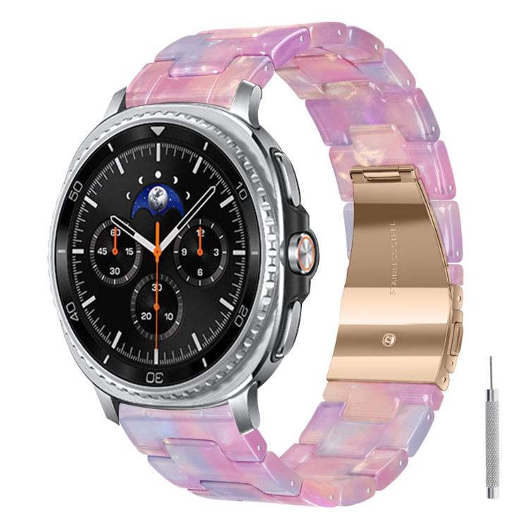 Cinturino per orologio in resina con chiusura a farfalla e tre perline, completo di strumento per la rimozione., For Galaxy Watch8 / Watch8 Classic