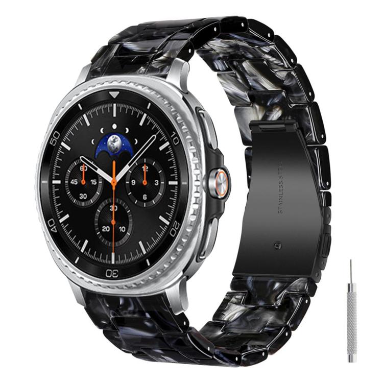 Cinturino per orologio in resina con chiusura a farfalla e tre perline, completo di strumento per la rimozione., For Galaxy Watch8 / Watch8 Classic