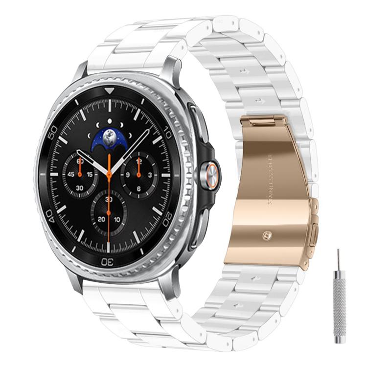 Cinturino per orologio in resina con chiusura a farfalla e tre perline, completo di strumento per la rimozione., For Galaxy Watch8 / Watch8 Classic