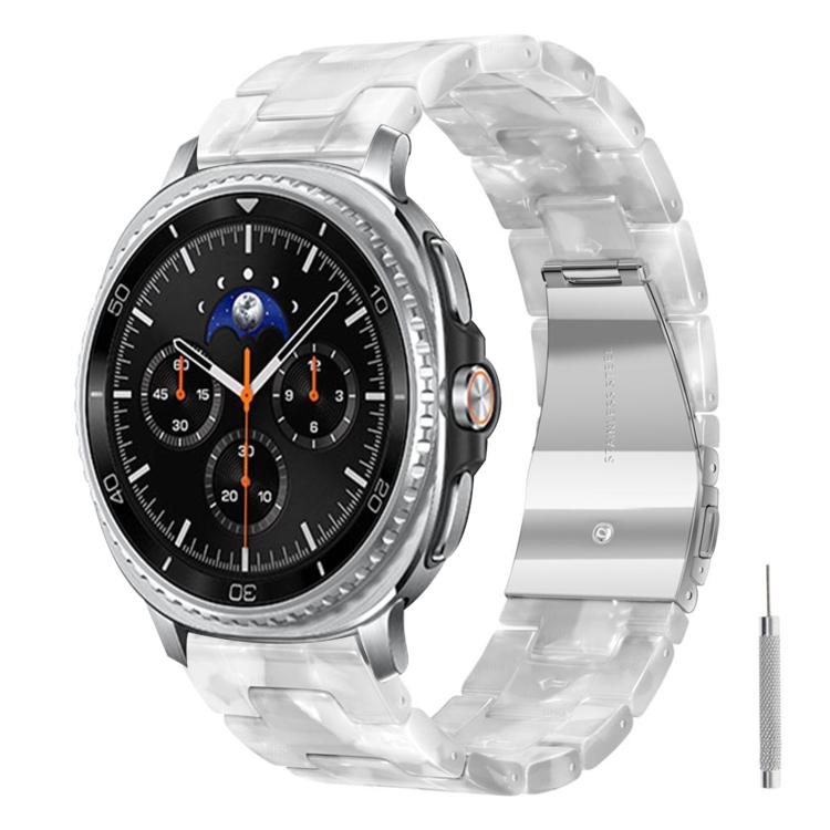 Cinturino per orologio in resina con chiusura a farfalla e tre perline, completo di strumento per la rimozione., For Galaxy Watch8 / Watch8 Classic