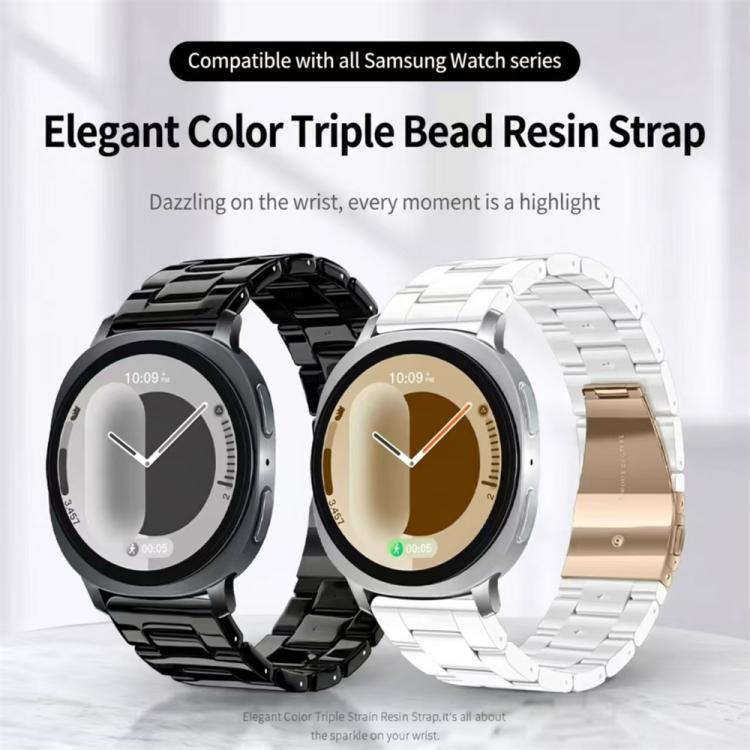 Cinturino per orologio in resina con chiusura a farfalla e tre perline, completo di strumento per la rimozione., For Galaxy Watch Ultra 47mm / Ultra 2025