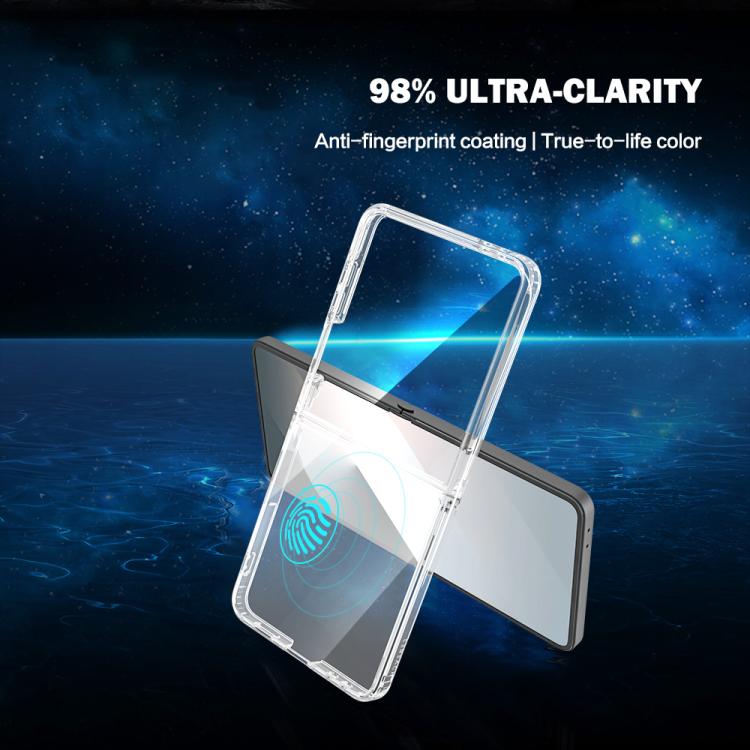 Custodia per telefono LeReach TOC Clear Series in composito TPU acrilico ibrido antiurto., For Galaxy Z  Flip 8 5G