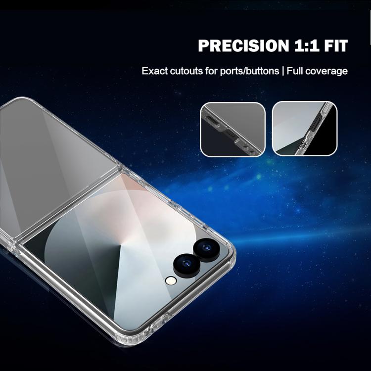 Custodia per telefono LeReach TOC Clear Series in composito TPU acrilico ibrido antiurto., For Galaxy Z  Flip 8 5G